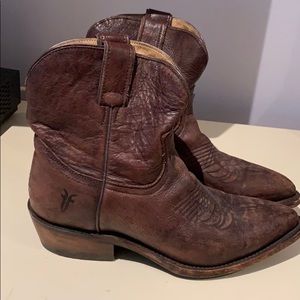 Vintage Frye Leather Cowboy Boots Size 7 1/2